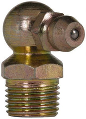 Value Collection - 90° Head Angle, 1/8 NPT Steel Standard Grease Fitting - 11.11mm Hex - Makers Industrial Supply