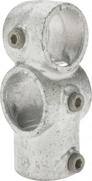 Kee - 1-1/2" Pipe, Socket Tee & Crossover, Malleable Iron Tee & Crossover Pipe Rail Fitting - Galvanized Finish - Makers Industrial Supply