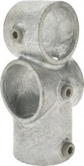 Kee - 2" Pipe, Socket Tee & Crossover, Malleable Iron Tee & Crossover Pipe Rail Fitting - Galvanized Finish - Makers Industrial Supply