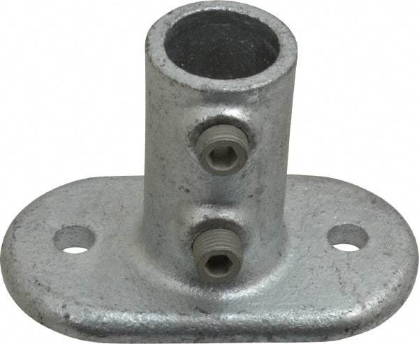 Kee - 3/4" Pipe, Railing Flange, Malleable Iron Flange Pipe Rail Fitting - Galvanized Finish - Makers Industrial Supply