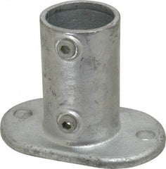 Kee - 2" Pipe, Railing Flange, Malleable Iron Flange Pipe Rail Fitting - Galvanized Finish - Makers Industrial Supply