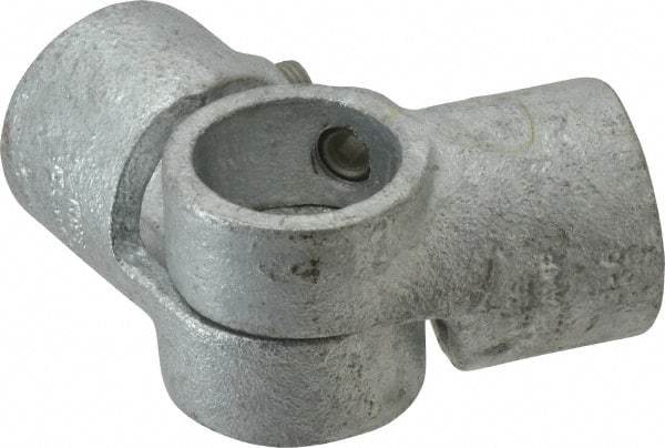 Kee - 1" Pipe, Adjustable Side Outlet Tee, Malleable Iron Tee Pipe Rail Fitting - Galvanized Finish - Makers Industrial Supply