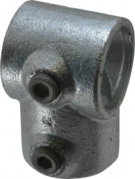 Kee - 1-1/4" Pipe, Single Socket Tee, Malleable Iron Tee Pipe Rail Fitting - Galvanized Finish - Makers Industrial Supply