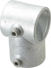 Kee - 2" Pipe, Single Socket Tee, Malleable Iron Tee Pipe Rail Fitting - Galvanized Finish - Makers Industrial Supply