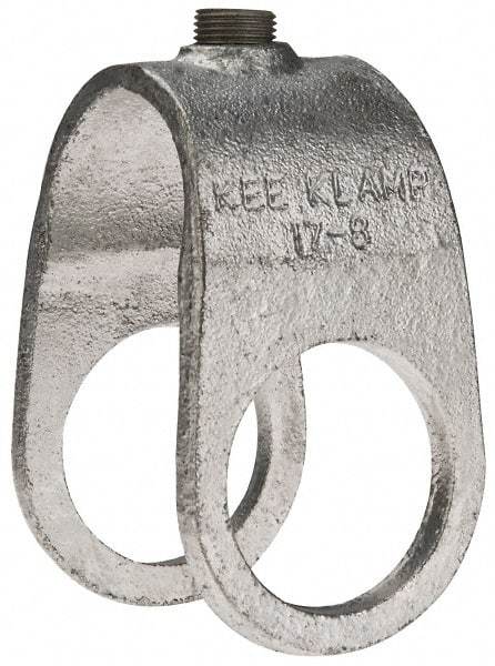 Kee - 1-1/2" Pipe, Clamp-On Crossover, Malleable Iron Cross Pipe Rail Fitting - Galvanized Finish - Makers Industrial Supply