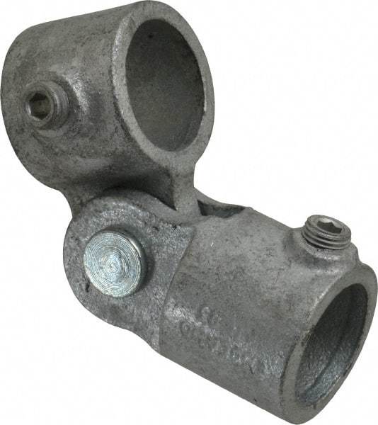 Kee - 1" Pipe, Malleable Iron Swivel Socket Pipe Rail Fitting - Galvanized Finish - Makers Industrial Supply