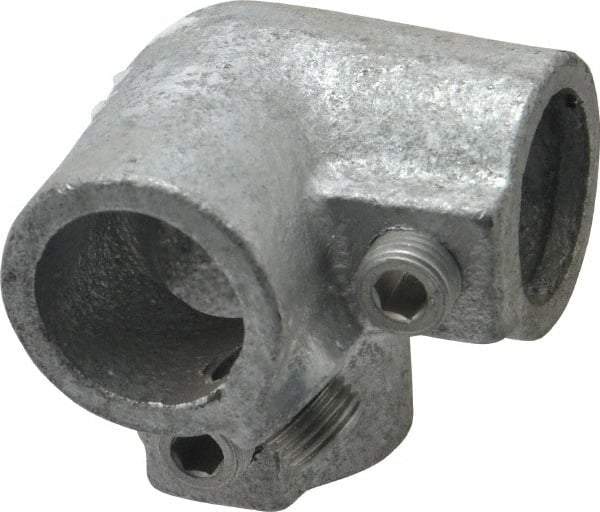 Kee - 3/4" Pipe, Side Outlet Elbow, Malleable Iron Elbow Pipe Rail Fitting - Galvanized Finish - Makers Industrial Supply