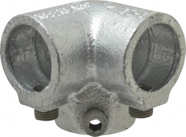 Kee - 1" Pipe, Side Outlet Elbow, Malleable Iron Elbow Pipe Rail Fitting - Galvanized Finish - Makers Industrial Supply