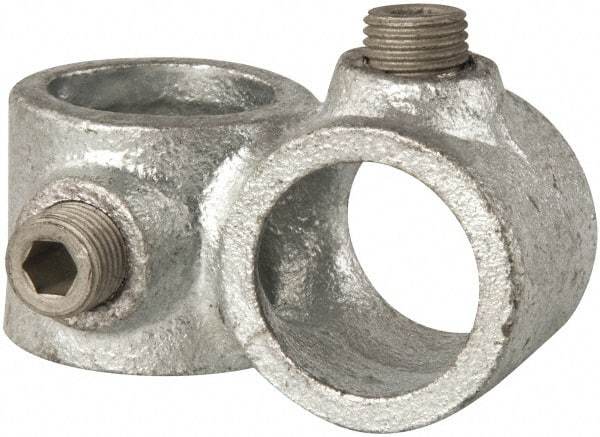 Kee - 3/4" Pipe, Crossover, Malleable Iron Cross Pipe Rail Fitting - Galvanized Finish - Makers Industrial Supply