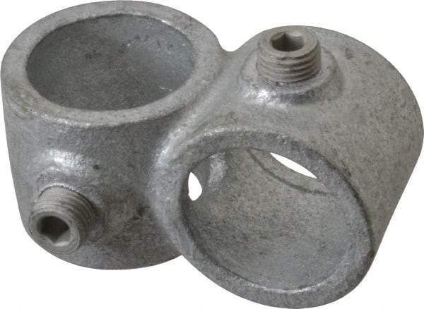 Kee - 1" Pipe, Crossover, Malleable Iron Cross Pipe Rail Fitting - Galvanized Finish - Makers Industrial Supply