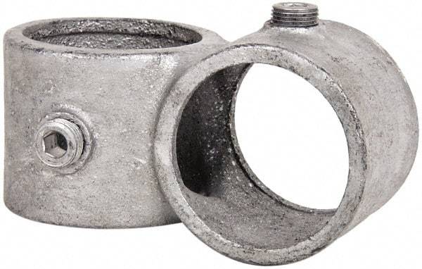 Kee - 2" Pipe, Crossover, Malleable Iron Cross Pipe Rail Fitting - Galvanized Finish - Makers Industrial Supply