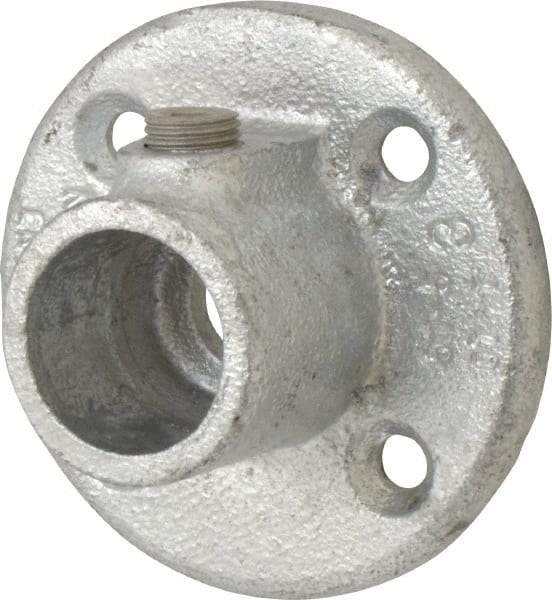 Kee - 3/4" Pipe, Medium Flange, Malleable Iron Flange Pipe Rail Fitting - Galvanized Finish - Makers Industrial Supply