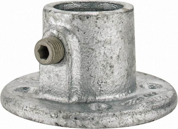 Kee - 1" Pipe, Medium Flange, Malleable Iron Flange Pipe Rail Fitting - Galvanized Finish - Makers Industrial Supply