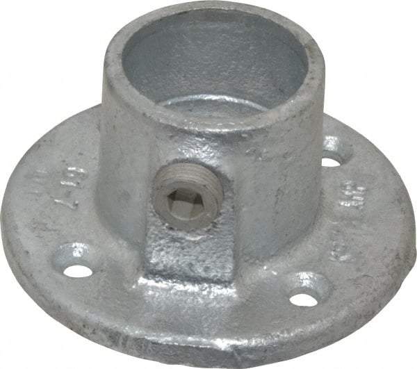 Kee - 1-1/4" Pipe, Medium Flange, Malleable Iron Flange Pipe Rail Fitting - Galvanized Finish - Makers Industrial Supply