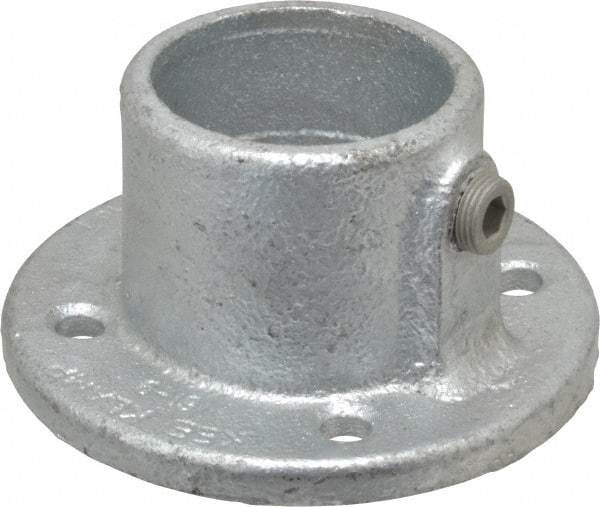 Kee - 2" Pipe, Medium Flange, Malleable Iron Flange Pipe Rail Fitting - Galvanized Finish - Makers Industrial Supply