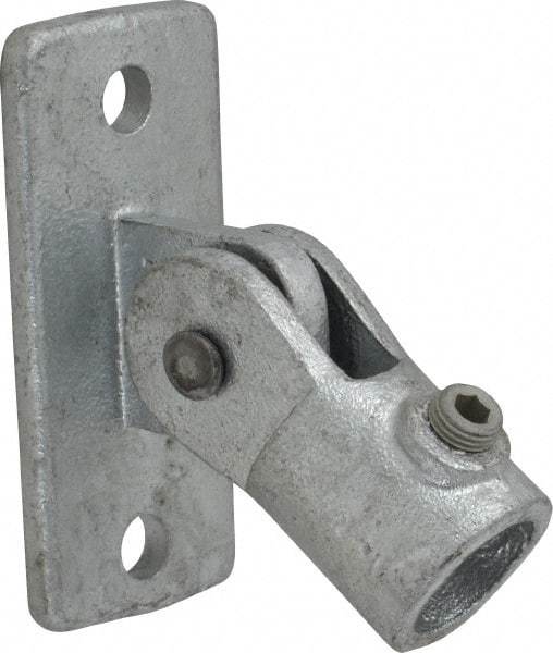 Kee - 3/4" Pipe, Swivel Flange, Malleable Iron Flange Pipe Rail Fitting - Galvanized Finish - Makers Industrial Supply