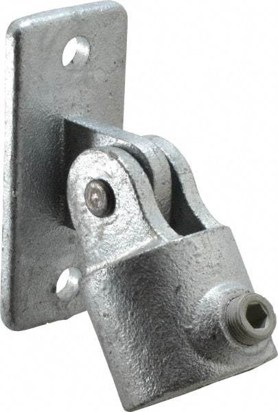 Kee - 1-1/4" Pipe, Swivel Flange, Malleable Iron Flange Pipe Rail Fitting - Galvanized Finish - Makers Industrial Supply