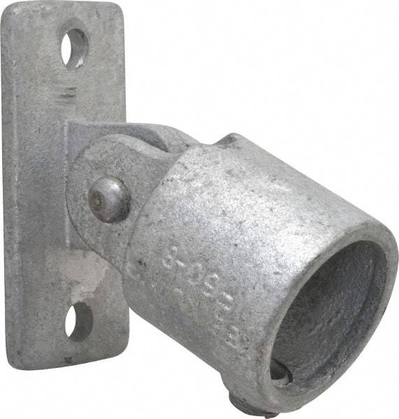 Kee - 2" Pipe, Swivel Flange, Malleable Iron Flange Pipe Rail Fitting - Galvanized Finish - Makers Industrial Supply