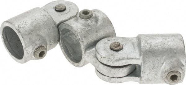 Kee - 1" Pipe, Malleable Iron Swivel Socket Pipe Rail Fitting - Galvanized Finish - Makers Industrial Supply