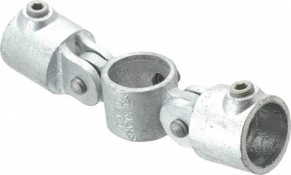 Kee - 1-1/4" Pipe, Malleable Iron Swivel Socket Pipe Rail Fitting - Galvanized Finish - Makers Industrial Supply