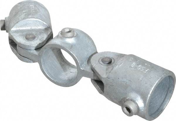 Kee - 1-1/2" Pipe, Malleable Iron Swivel Socket Pipe Rail Fitting - Galvanized Finish - Makers Industrial Supply