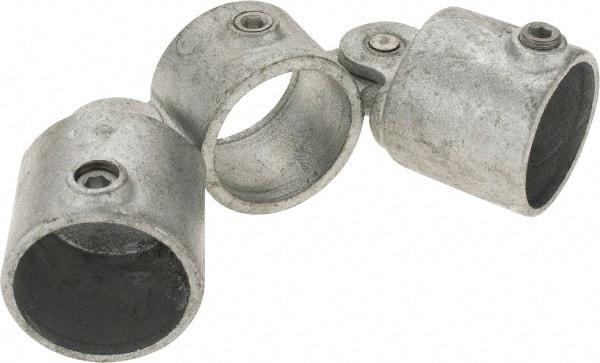 Kee - 2" Pipe, Malleable Iron Swivel Socket Pipe Rail Fitting - Galvanized Finish - Makers Industrial Supply