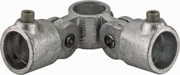 Kee - 1" Pipe, Malleable Iron Swivel Socket Pipe Rail Fitting - Galvanized Finish - Makers Industrial Supply