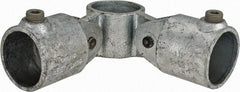 Kee - 1-1/2" Pipe, Malleable Iron Swivel Socket Pipe Rail Fitting - Galvanized Finish - Makers Industrial Supply