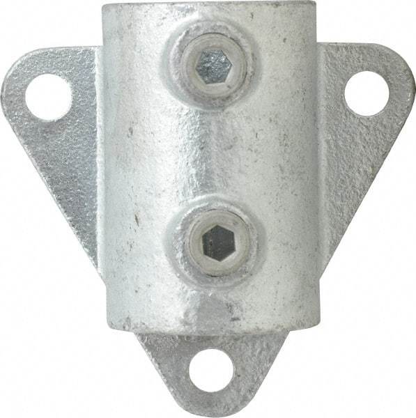 Kee - 1-1/4" Pipe, Wall Mount Flange, Malleable Iron Flange Pipe Rail Fitting - Galvanized Finish - Makers Industrial Supply