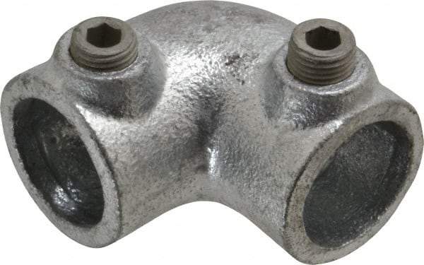 Kee - 3/4" Pipe, 90° Elbow, Malleable Iron Elbow Pipe Rail Fitting - Galvanized Finish - Makers Industrial Supply