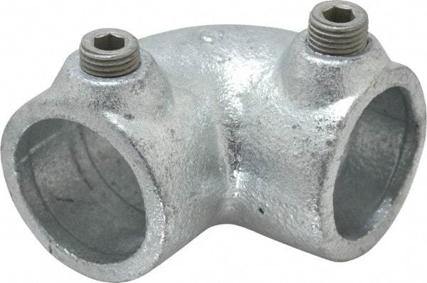 Kee - 1" Pipe, 90° Elbow, Malleable Iron Elbow Pipe Rail Fitting - Galvanized Finish - Makers Industrial Supply