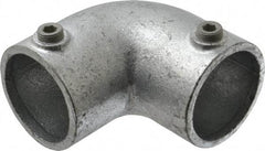 Kee - 2" Pipe, 90° Elbow, Malleable Iron Elbow Pipe Rail Fitting - Galvanized Finish - Makers Industrial Supply