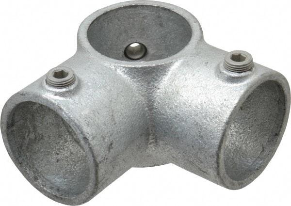 Kee - 2" Pipe, 90° Two Socket Tee, Malleable Iron Tee Pipe Rail Fitting - Galvanized Finish - Makers Industrial Supply