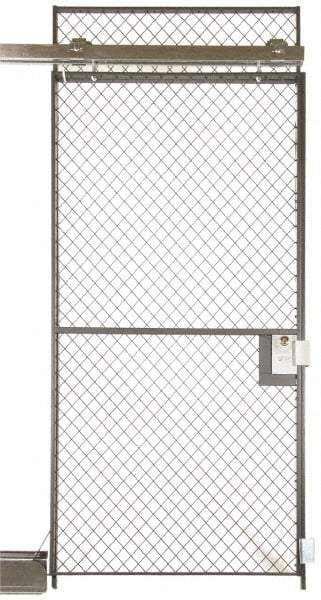 Folding Guard - 5' Wide x 8' High, Sliding Door for Temporary Structures - Woven Wire - Makers Industrial Supply