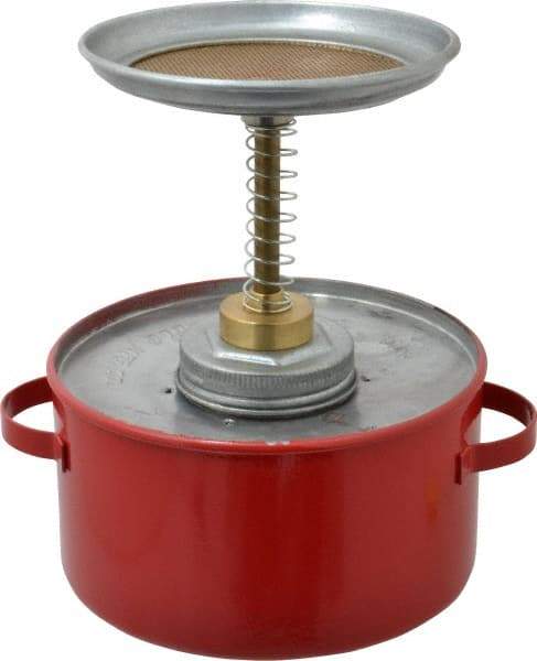 Eagle - 1 Quart Capacity, 8 Inch High x 6-1/4 Inch Diameter, Galvanized Steel Plunger Can - 5-1/4 Inch Dasher Diameter, Red, Approval Listing/Regulation FM - Makers Industrial Supply