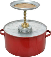 Eagle - 2 Quart Capacity, 8-1/2 Inch High x 8 Inch Diameter, Galvanized Steel Plunger Can - 5-1/4 Inch Dasher Diameter, Red, Approval Listing/Regulation FM - Makers Industrial Supply