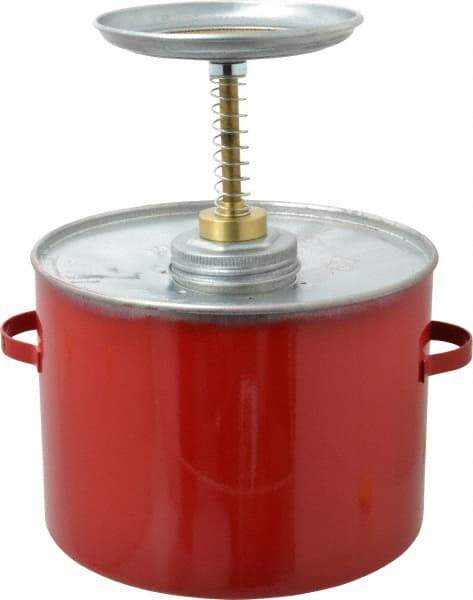 Eagle - 4 Quart Capacity, 10-3/4 Inch High x 8 Inch Diameter, Galvanized Steel Plunger Can - 5-1/4 Inch Dasher Diameter, Red, Approval Listing/Regulation FM - Makers Industrial Supply