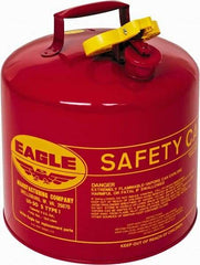 Eagle - 5 Gal Galvanized Steel Type I Safety Can - 13-1/2" High x 12-1/2" Diam, Red with Yellow - Makers Industrial Supply