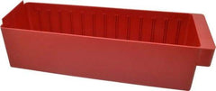 Quantum Storage - 17-5/8" Deep, Red High-Impact Polystyrene Drawer Bin - 4-5/8" High x 5-9/16" Wide x 17-5/8" Long - Makers Industrial Supply