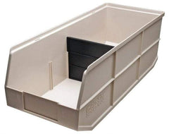 Akro-Mils - 75 Lb. Load Capacity, 20-1/2" Deep, Ivory Polymer Hopper Stacking Bin - 7" High x 11" Wide x 20-1/2" Long - Makers Industrial Supply