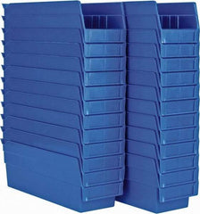 Akro-Mils - 11-5/8" Deep, Blue Hopper Shelf Bin - 4" High x 4-1/8" Wide x 11-5/8" Long - Makers Industrial Supply