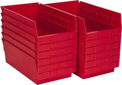 Akro-Mils - 11-5/8" Deep, Red Hopper Shelf Bin - 4" High x 6-5/8" Wide x 11-5/8" Long - Makers Industrial Supply