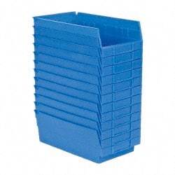 Akro-Mils - 11-5/8" Deep, Blue Hopper Shelf Bin - 4" High x 6-5/8" Wide x 11-5/8" Long - Makers Industrial Supply