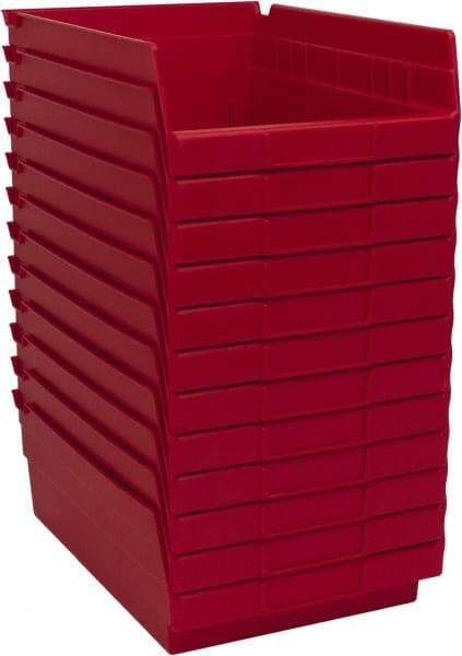 Akro-Mils - 11-5/8" Deep, Red Hopper Shelf Bin - 4" High x 8-3/8" Wide x 11-5/8" Long - Makers Industrial Supply