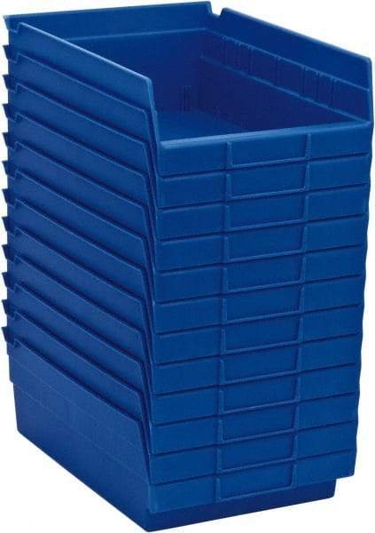 Akro-Mils - 11-5/8" Deep, Blue Hopper Shelf Bin - 4" High x 8-3/8" Wide x 11-5/8" Long - Makers Industrial Supply