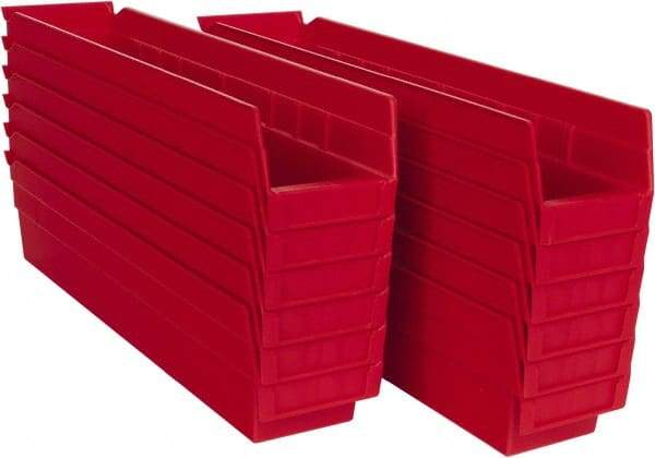 Akro-Mils - 17-7/8" Deep, Red Hopper Shelf Bin - 4" High x 4-1/8" Wide x 17-7/8" Long - Makers Industrial Supply