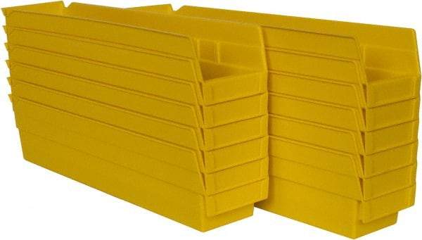 Akro-Mils - 17-7/8" Deep, Yellow Hopper Shelf Bin - 4" High x 4-1/8" Wide x 17-7/8" Long - Makers Industrial Supply