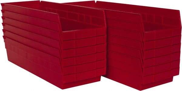 Akro-Mils - 17-7/8" Deep, Red Hopper Shelf Bin - 4" High x 6-5/8" Wide x 17-7/8" Long - Makers Industrial Supply