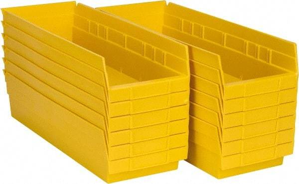 Akro-Mils - 17-7/8" Deep, Yellow Hopper Shelf Bin - 4" High x 6-5/8" Wide x 17-7/8" Long - Makers Industrial Supply