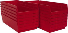 Akro-Mils - 17-7/8" Deep, Red Hopper Shelf Bin - 4" High x 8-3/8" Wide x 17-7/8" Long - Makers Industrial Supply